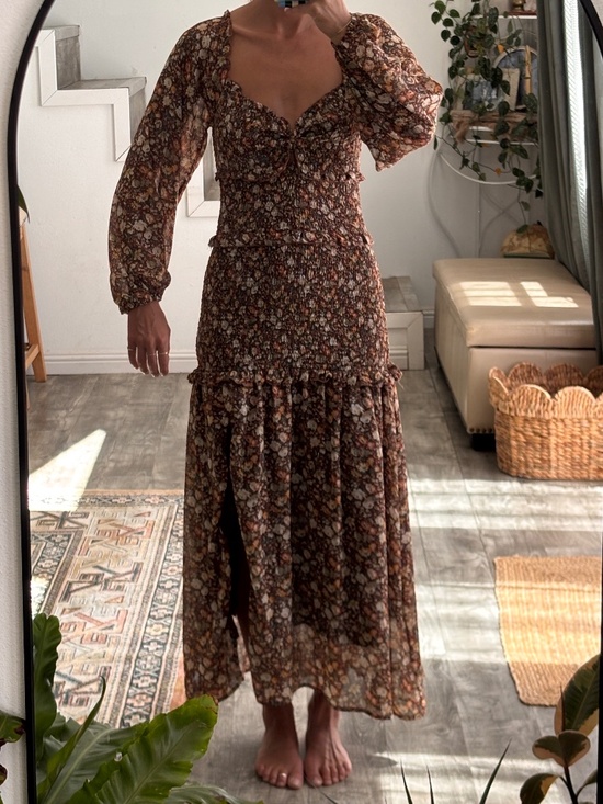 Lush Dresses & Skirts - Lush brown floral maxi dress